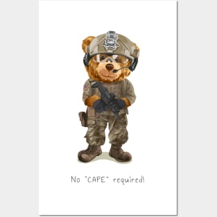 Military bear design "Happier" Posters and Art